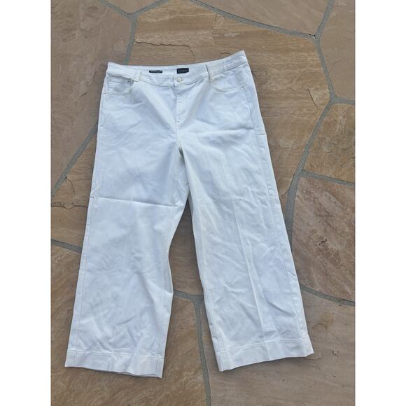 Talbots Womens Ivory High Rise Wide Leg Jeans Size 18W CB - Picture 1 of 3